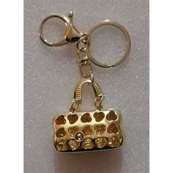 NWOT - Enamel Pink and Gold Tone Mini Handbag Purse Charms - Picture 5 of 16